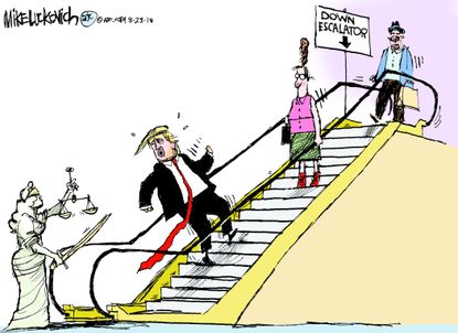 Political cartoon U.S. Trump Michael Cohen Paul Manafort&nbsp;guilty justice