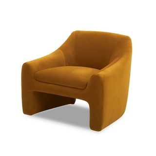 Better Homes & Gardens Emerson Curvy Accent Chair, Ochre Velvet