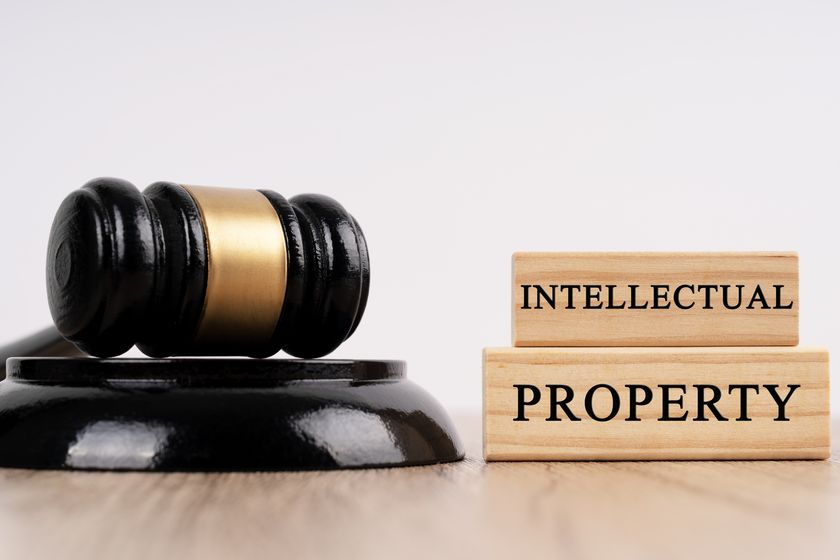 Intellectual Property with gavel