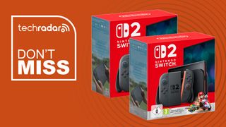 Nintendo Switch 2 bundles on a orange background