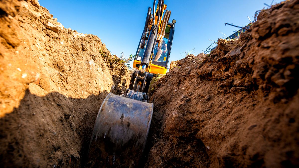 mini digger digging foundations