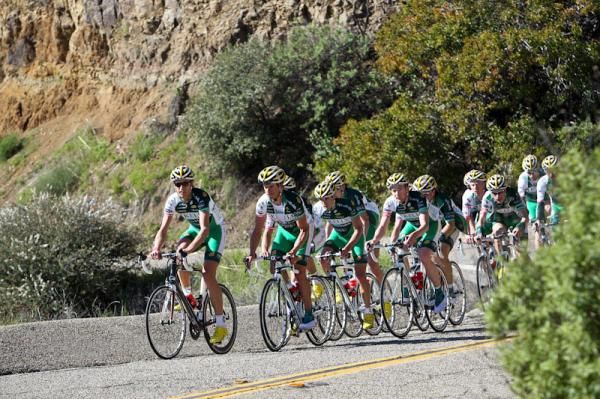 The team group rides takes them up some of the steep canyons north of LA