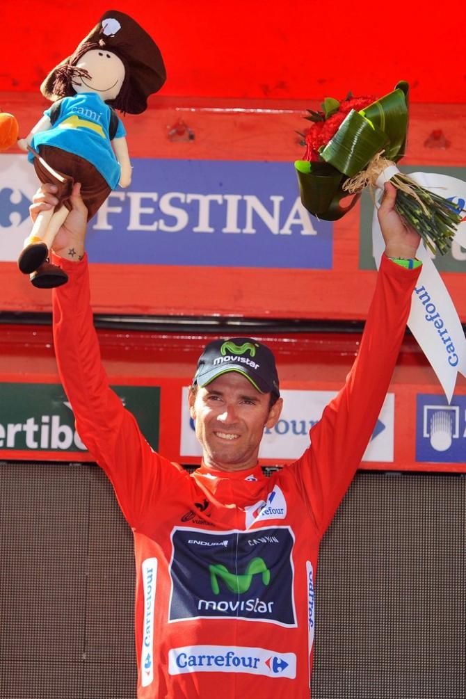 Alejandro Valverde (Movistar) in back in red
