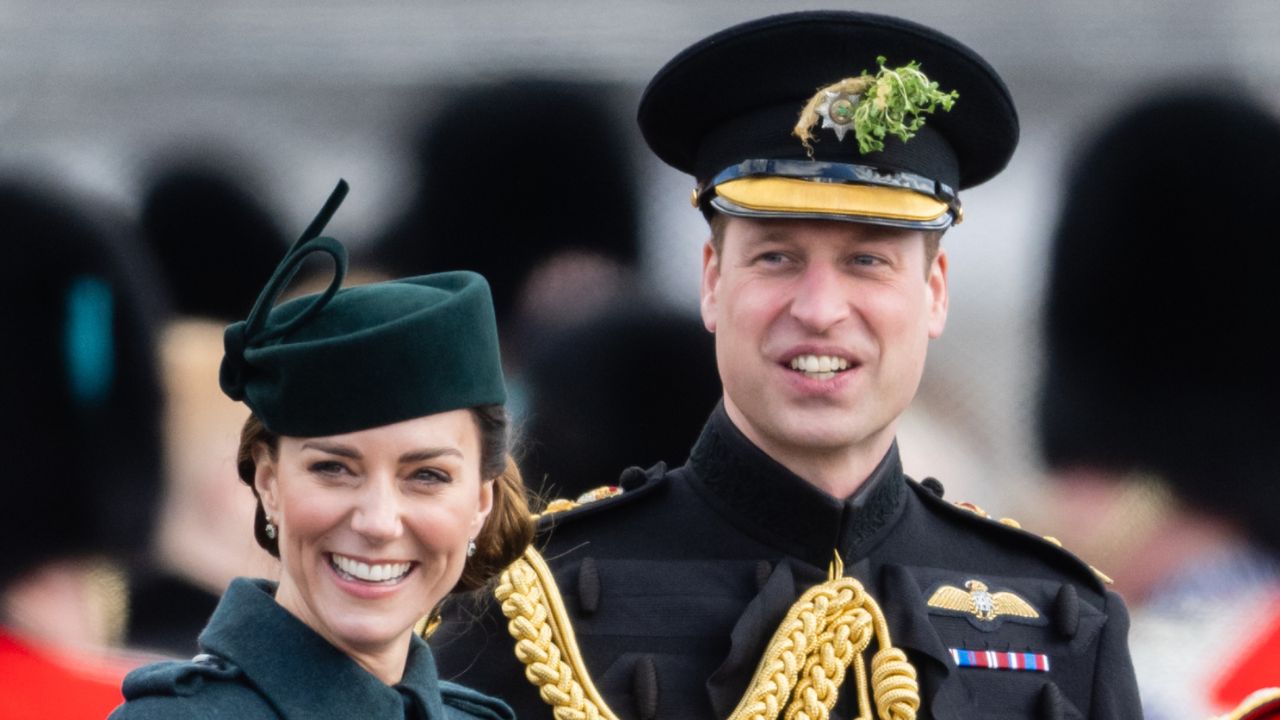 d the 1st Battalion Irish Guards&#039; St. Patrick&#039;s Day Parade with Prince William, Duke of Cambridge at Mons Barracks on March 17, 2022 in Aldershot, England.