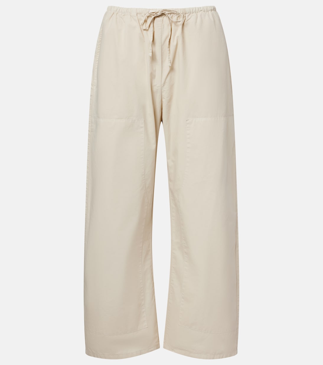 Kyoto Cropped Cotton Wide-Leg Pants in White - Leset