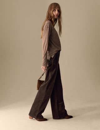 Cord Wide Leg Trousers