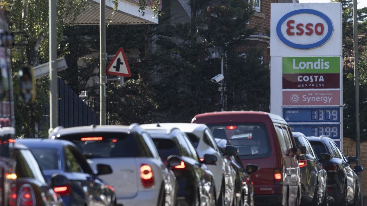 Queues at petrol stations