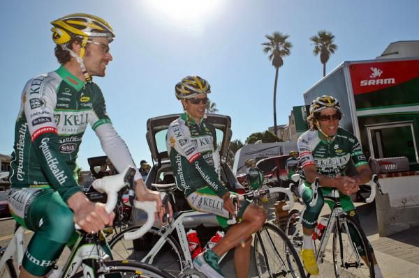 The Kelly Benefit Strategies teams Andrew Bajadali, Mike Creed and Alex Candelario have a laugh before things get started under the California sun
