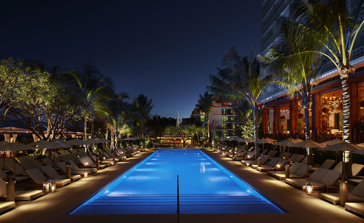 Night views from swimming pool