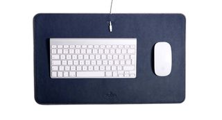 Harber London Leather Desk Mat in navy