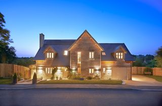 self build with outdoor porch lighting ideas