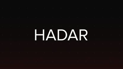 White text on a black background says the title "Hadar"