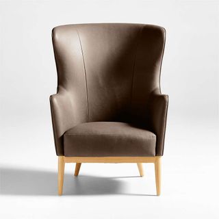 Alva Leather Wingback Accent Chair