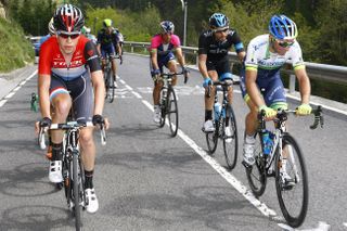 Bob Jungels and Michael Albasini lead an escape on stage five of the 2014 Tour of the Basque Country