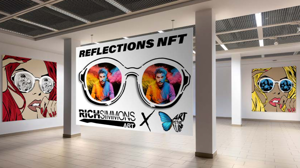 NFT art and the future of NFTs is illustrated by a gallery photo of Rich Simmons work