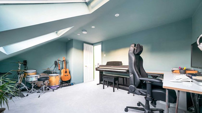 blue loft conversion music room