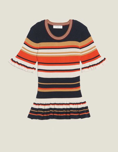 Product, Sleeve, Sweater, Textile, Baby & toddler clothing, Orange, Pattern, Woolen, Wool, Creative arts,