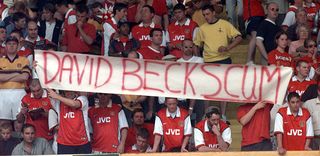 Arsenal fans reveal horrible banner taunting Becks