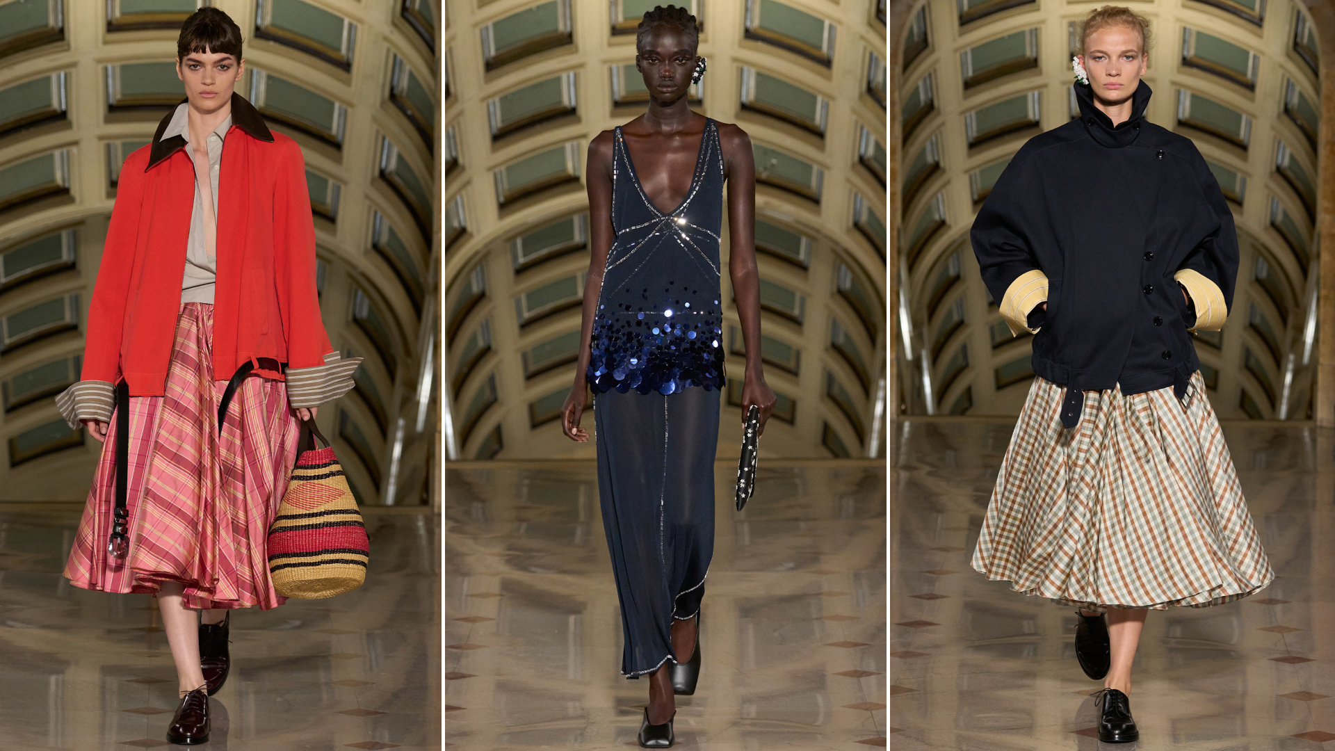 Looks on the runway at Altuzarra's Spring/Summer 2027 show at New York Fashion Week
