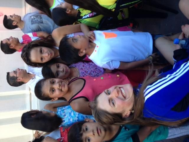Mara Abbott and local kids