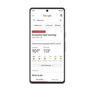 Google Search's upcoming heat wave alerts.