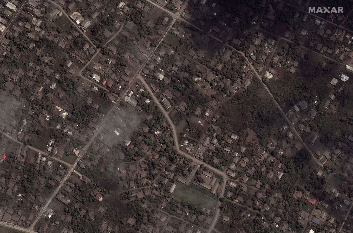 Homes in Tonga after the volcanic eruption on Jan. 15, 2022.