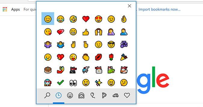 list of type emojis on mac
