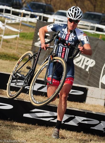 Katie Compton (Rabobank-Giant) was alone by the second lap