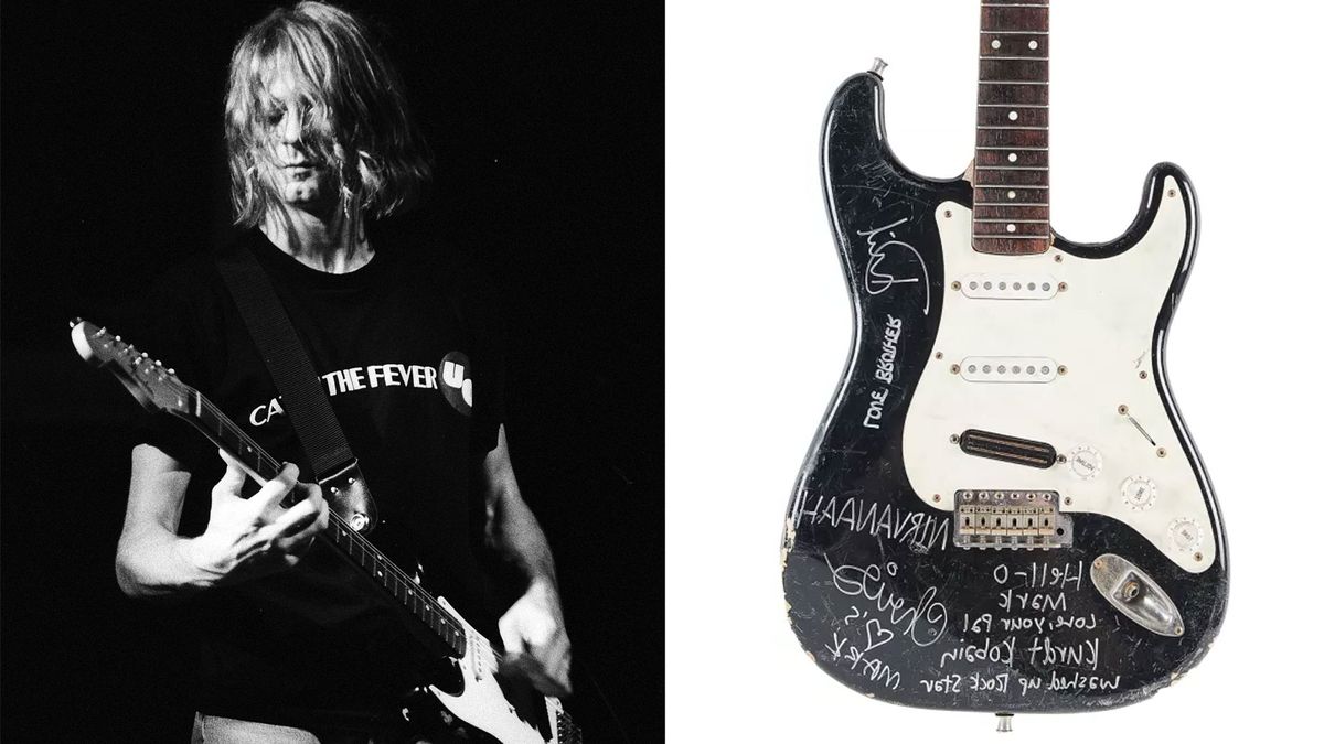 Kurt Cobain&#039;s stage-smashed Fender Stratocaster sold at auction for $600,000