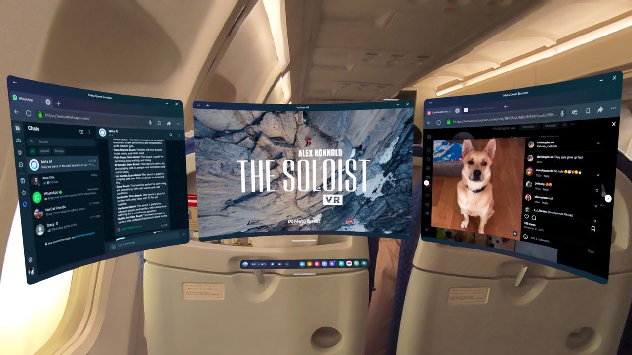 Meta Quest 3 Travel Mode screens