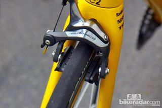 Fabian Cancellara (Radioshack-Nissan) is among several riders at the Tour de France using SwissStop's new Black Prince carbon-specific brake pads.