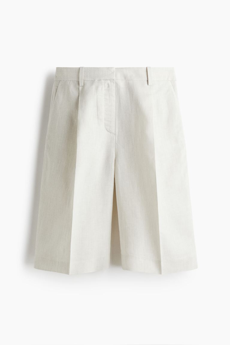 Linen-Blend Bermuda Shorts