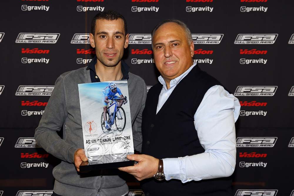 Vincenzo Nibali with Claudio Marra the managing director of FSA