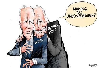 Political Cartoon U.S. Joe Biden #metoo misconduct allegations smelled hair hugs&nbsp;