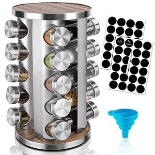 Dasaka Rotating Spice Rack Organizer With Jars