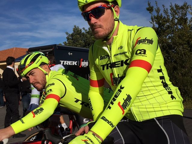 Giacomo Nizzolo and Gregory Rast in the 2018 training kit