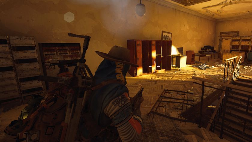 Arc Raiders humidifier locations: A player looking at a row of lockers against a wall inside a dark house. 