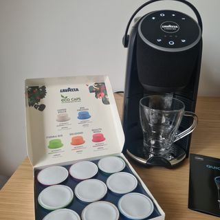 The Lavazza Voicy with the included coffee capsules