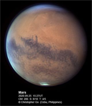 A view of Mars on Sept. 25, 2020, as seen from the Philippines.