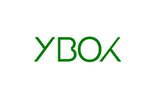 A shot of the XBOX logo with parts of the font missing on a white background