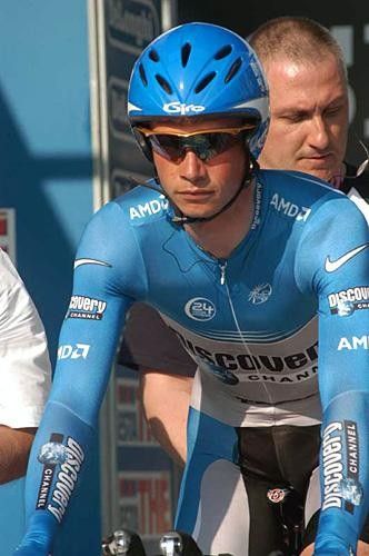 Paolo Savoldelli (Discovery Channel) looking focused at the start