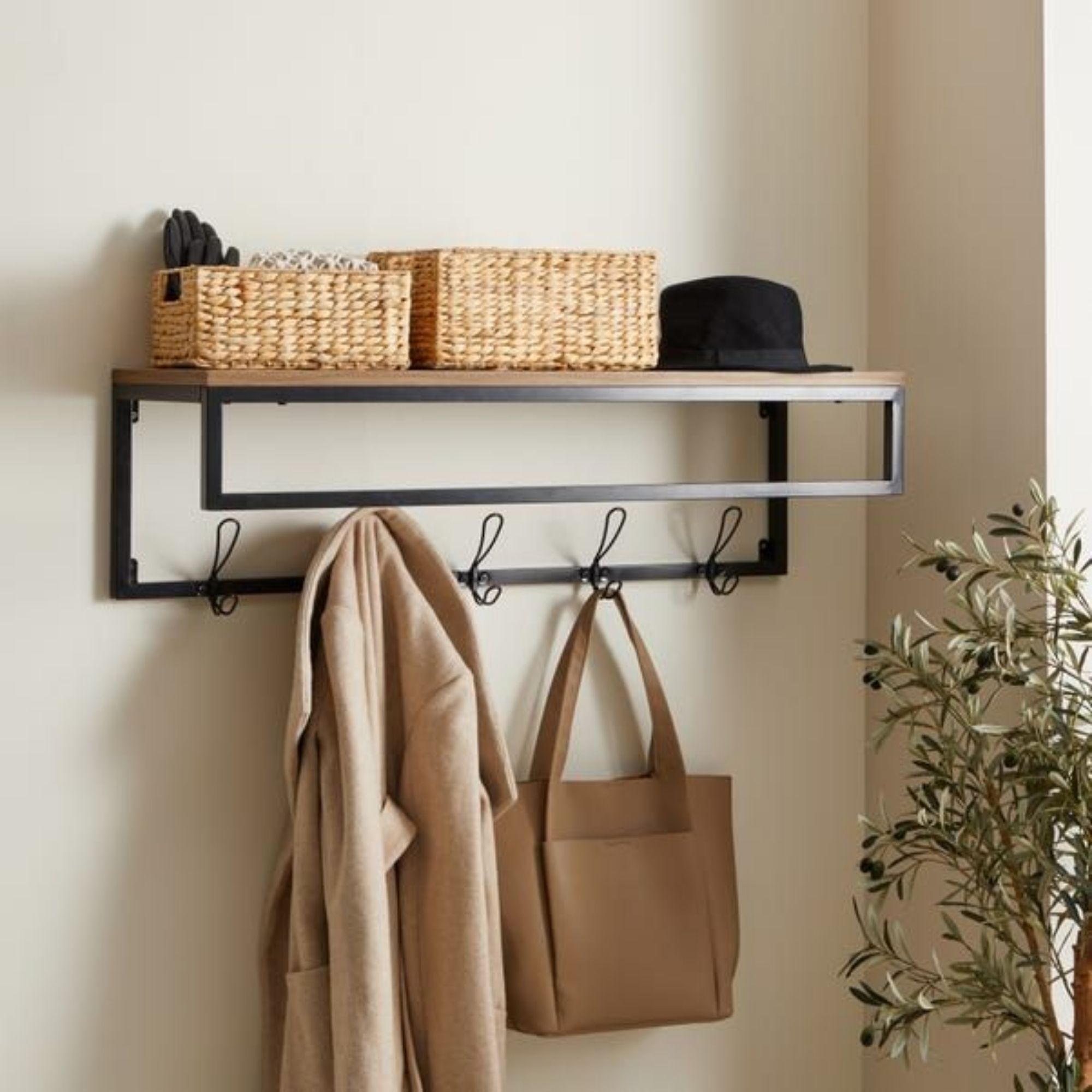 Fulton Wall Shelf with Hooks