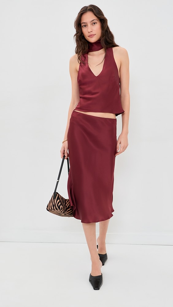 Pomelle Silk Two Piece Set - Romance