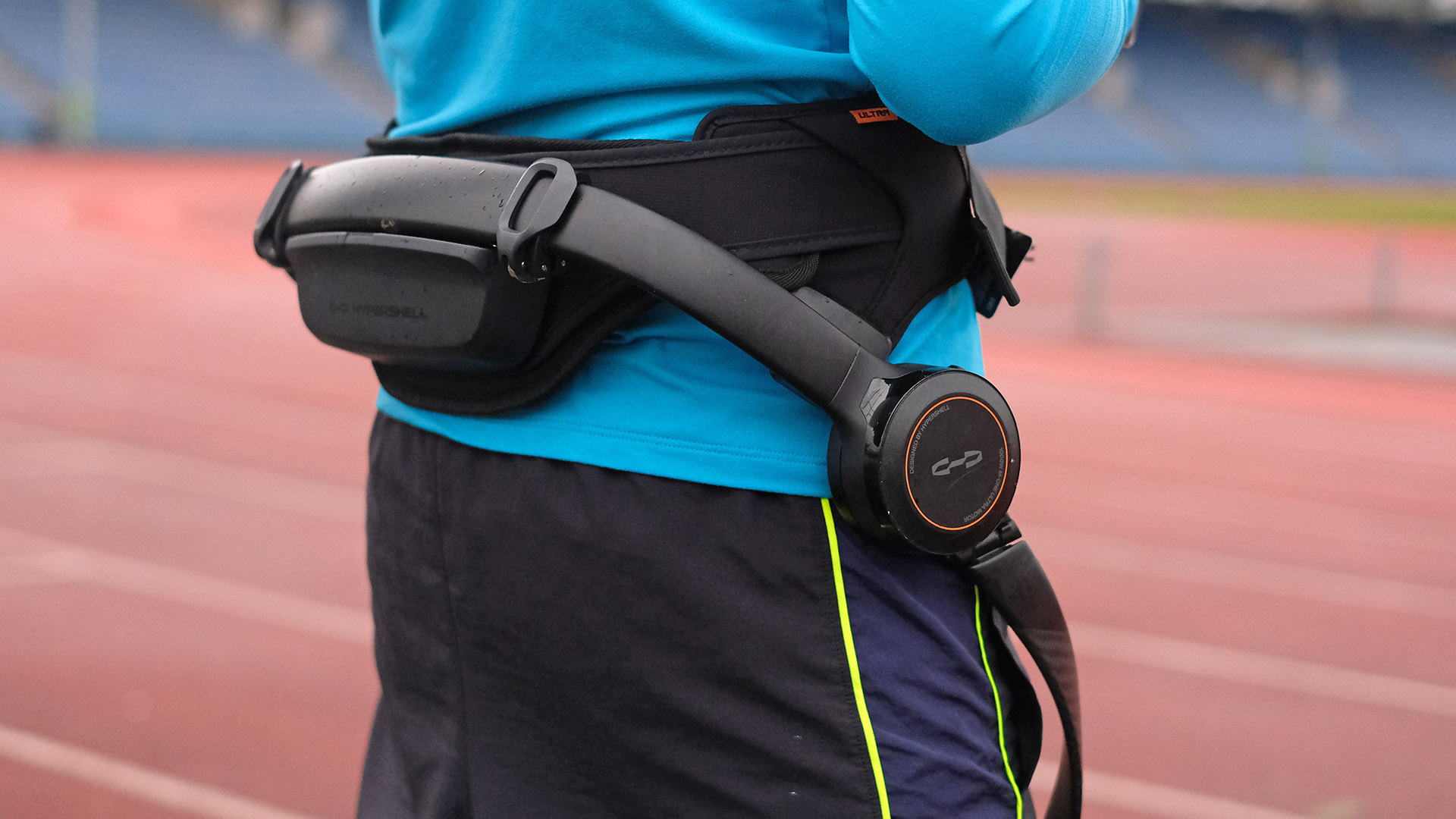 Hypershell X Ultra worn at a running track