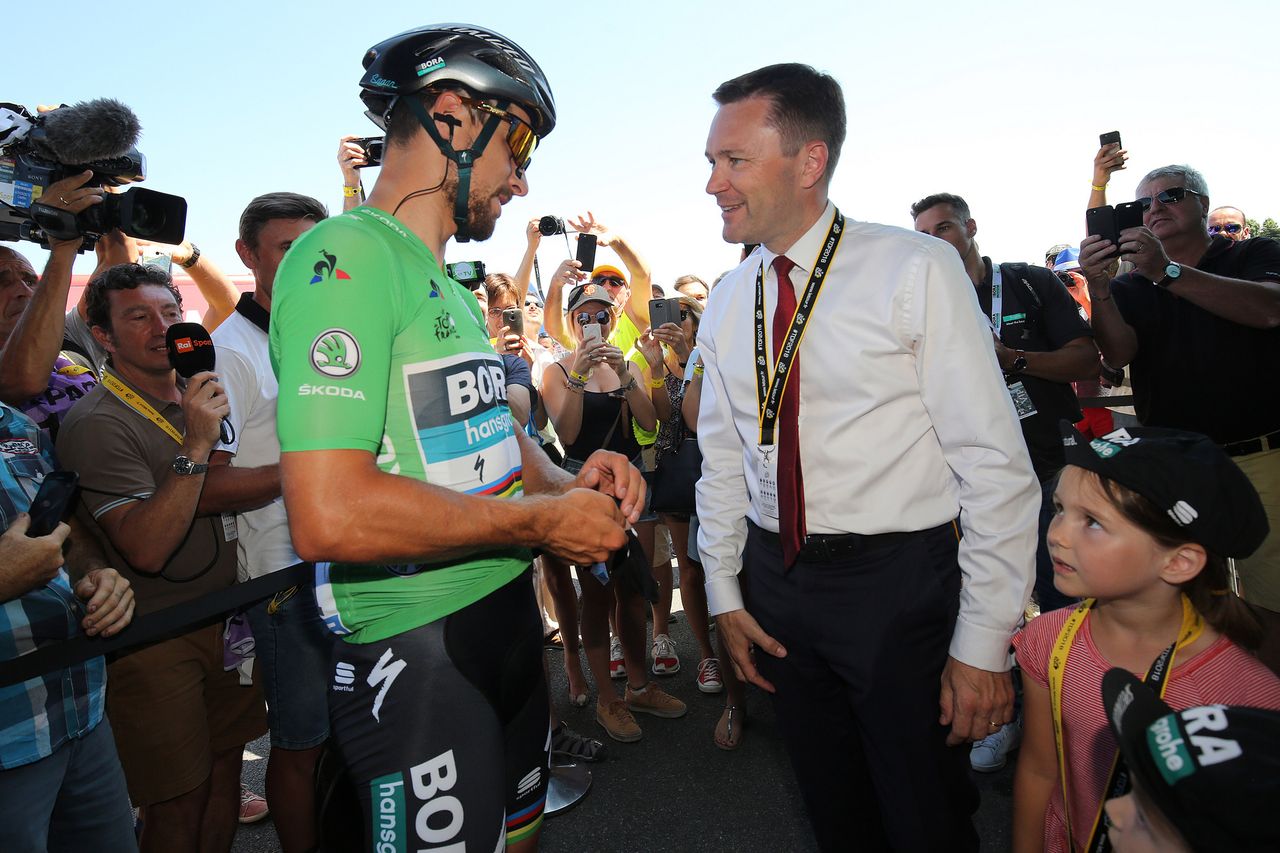 Peter Sagan with UCI president David Lappartient