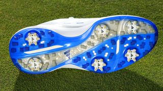 The spiked outsole of the adidas zg23 golf shoe
