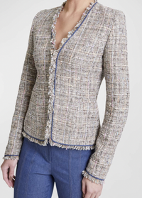 Santorelli Cynthia Fringe-Trim Tweed Jacket, £398 ($495) | Neiman Marcus
