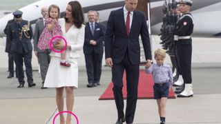 the royal family arriving in poland