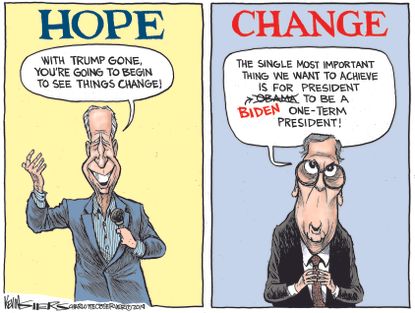 Political Cartoon U.S. Biden Obama McConnell Change 2020
