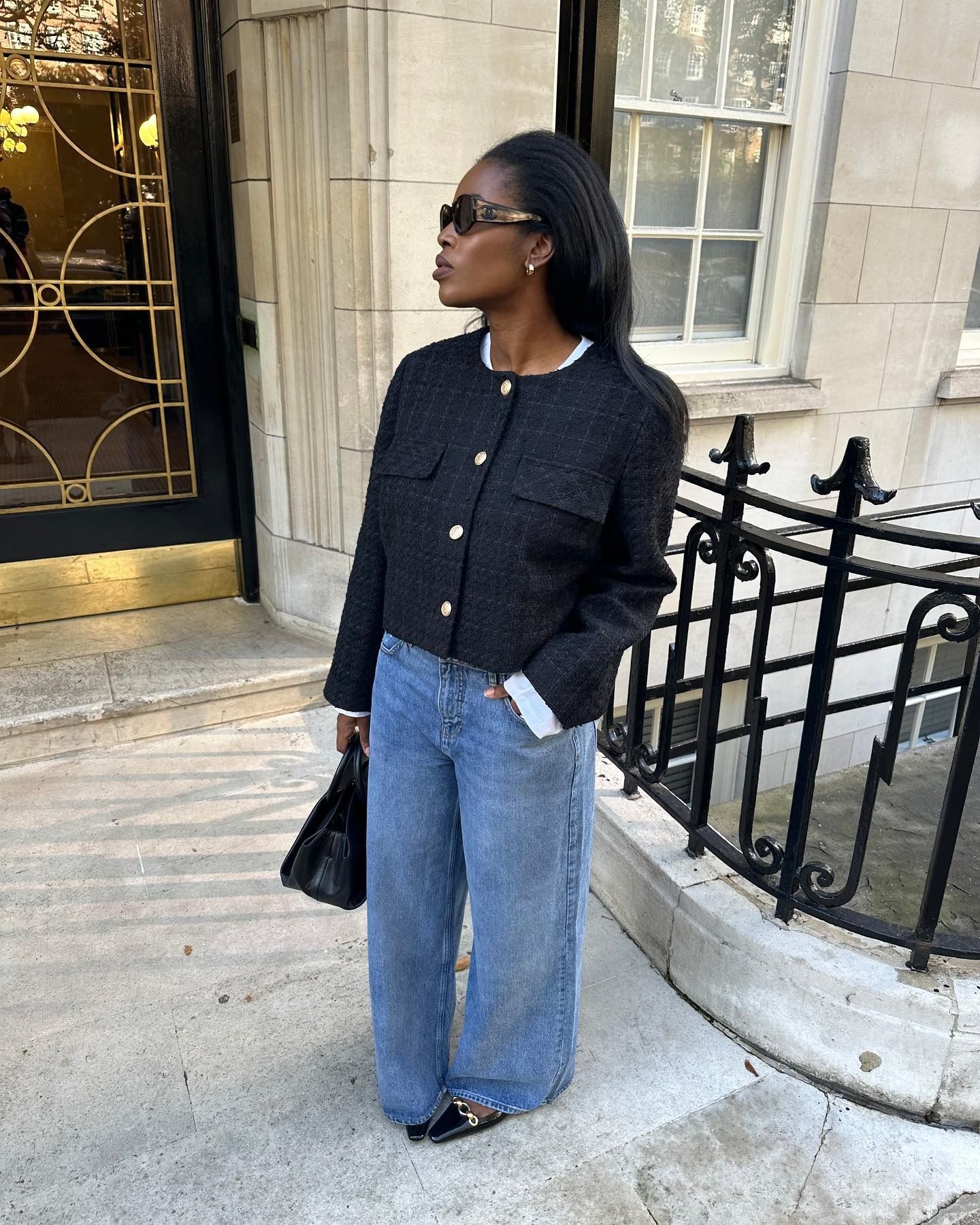 @nlmarilyn wearing a cropped jacket.